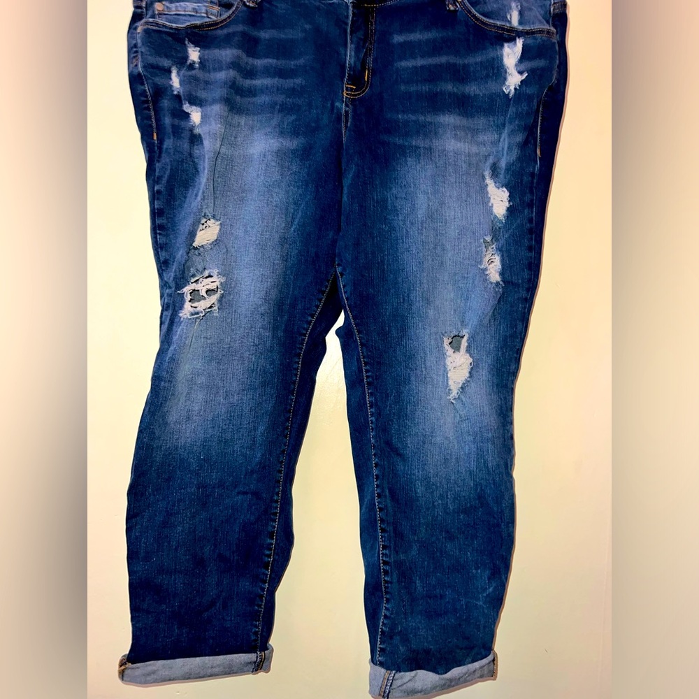 Torrid brand boyfriend ripped denim jeans